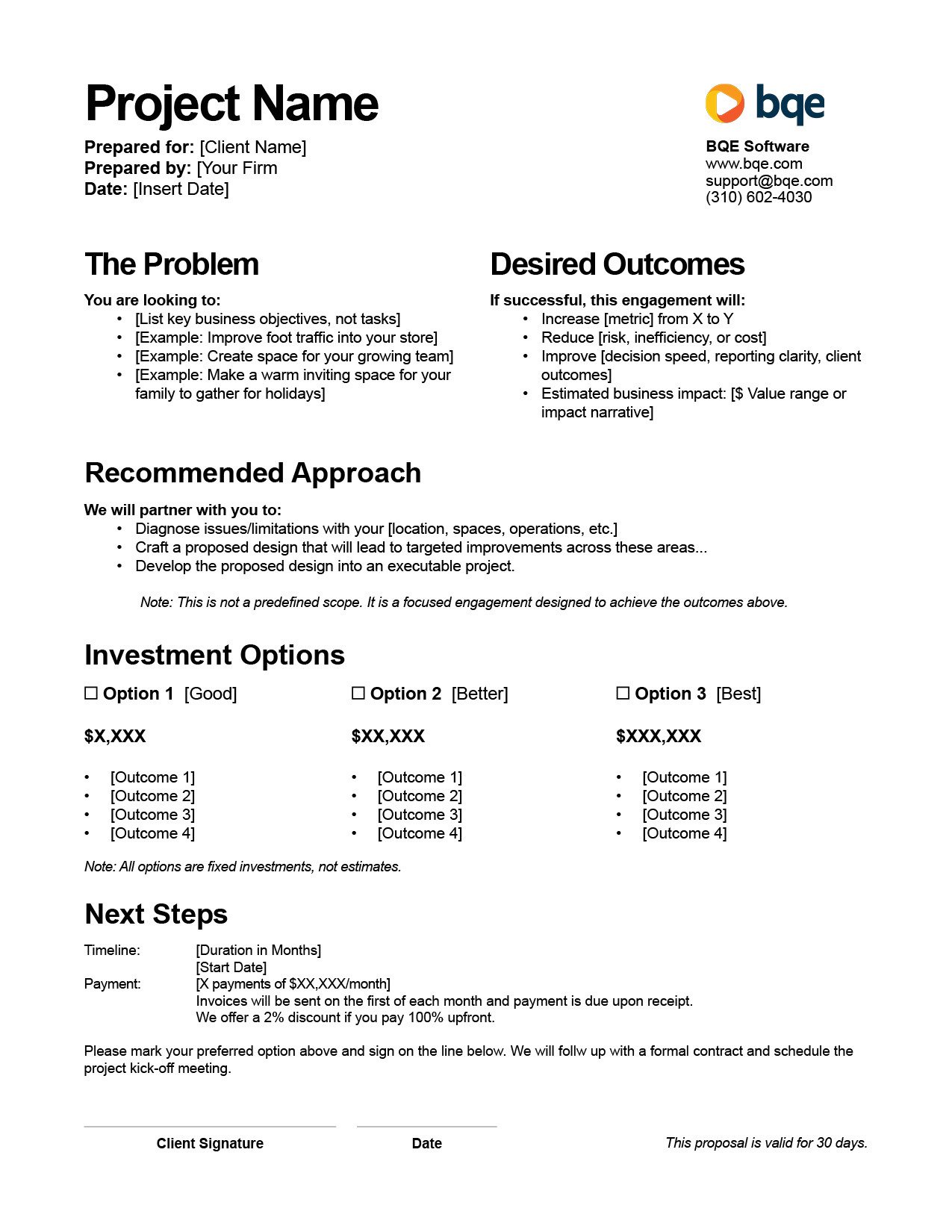 1-Page Proposal template