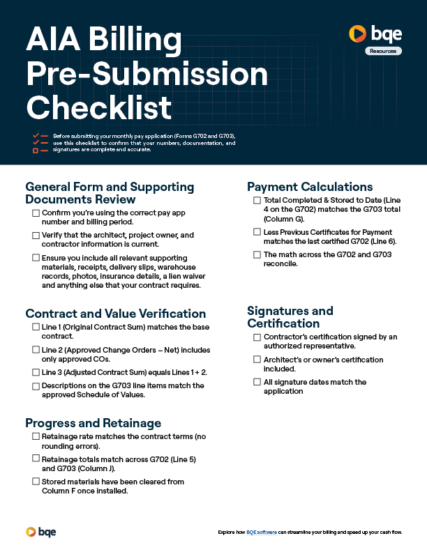 AIA Billing Pre-Submission Checklist