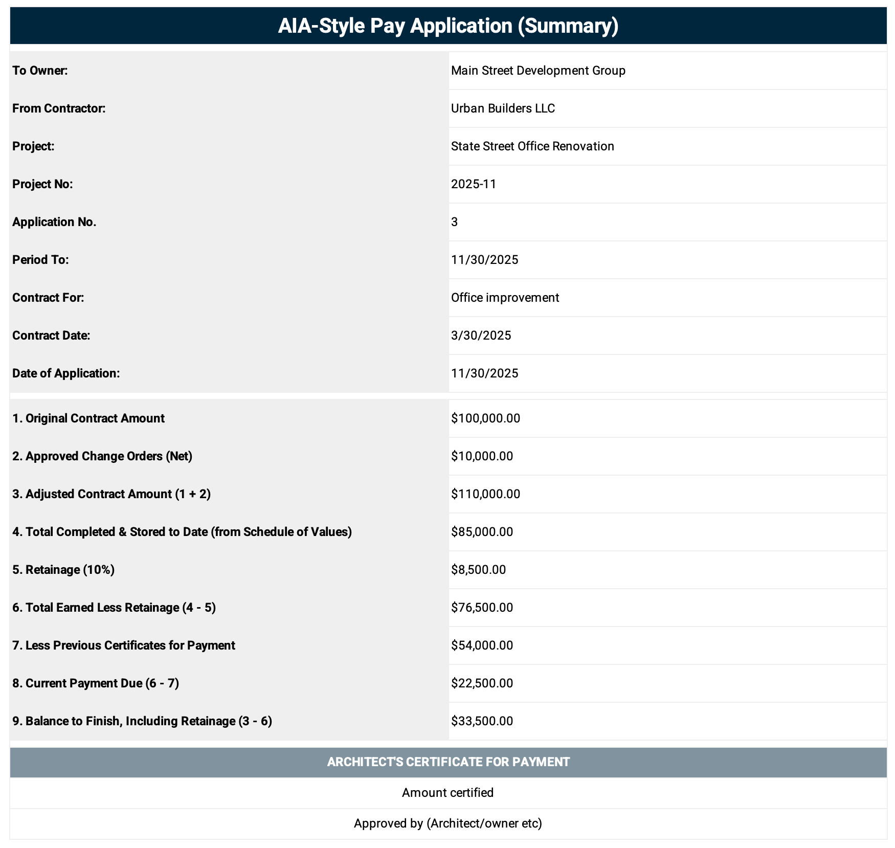 AIA-Style Pay Application Invoice-Example for Mid-Project