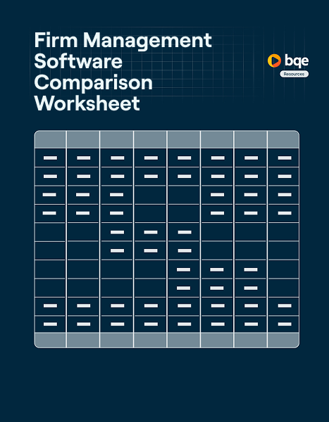 BQE CORE - Worksheet - Firm Management Software Comparison - Cover