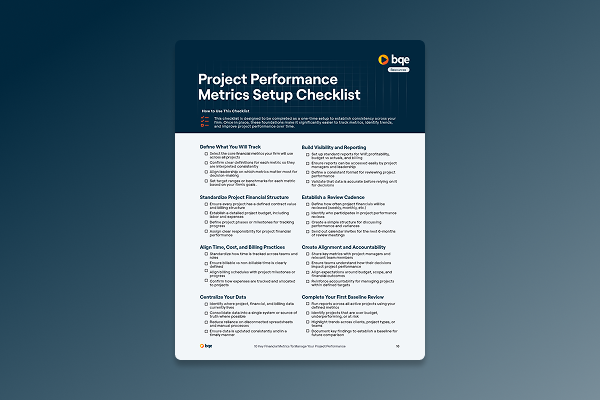 BQE CORE Checklist - Project Performance Metrics Setup - Icon