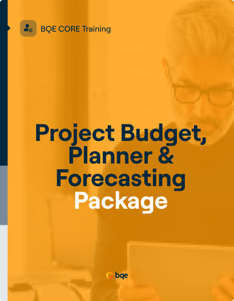 BQE CORE Training Packages - Project Budget Planner and Forecasting - Cover