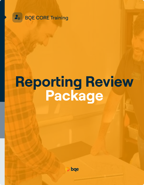 BQE CORE Training Packages - Reporting Review Package - Cover