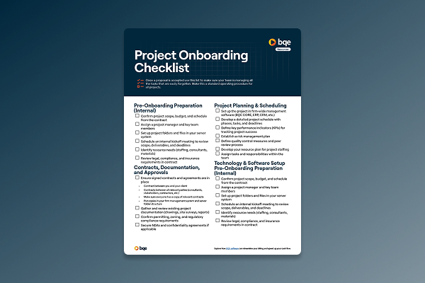 BQE Tools & Templates - Thumbnail - Project Onboarding Checklist