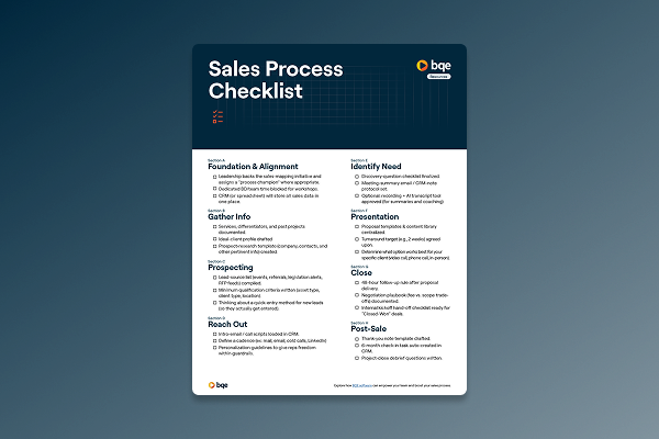 BQE Tools & Templates - Thumbnail - Sales Process Checklist