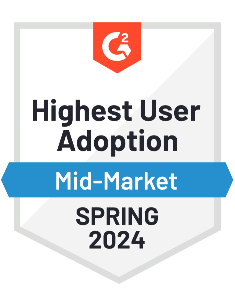 G2 - Highest User Adoption - Mid-Market - Spring 2024