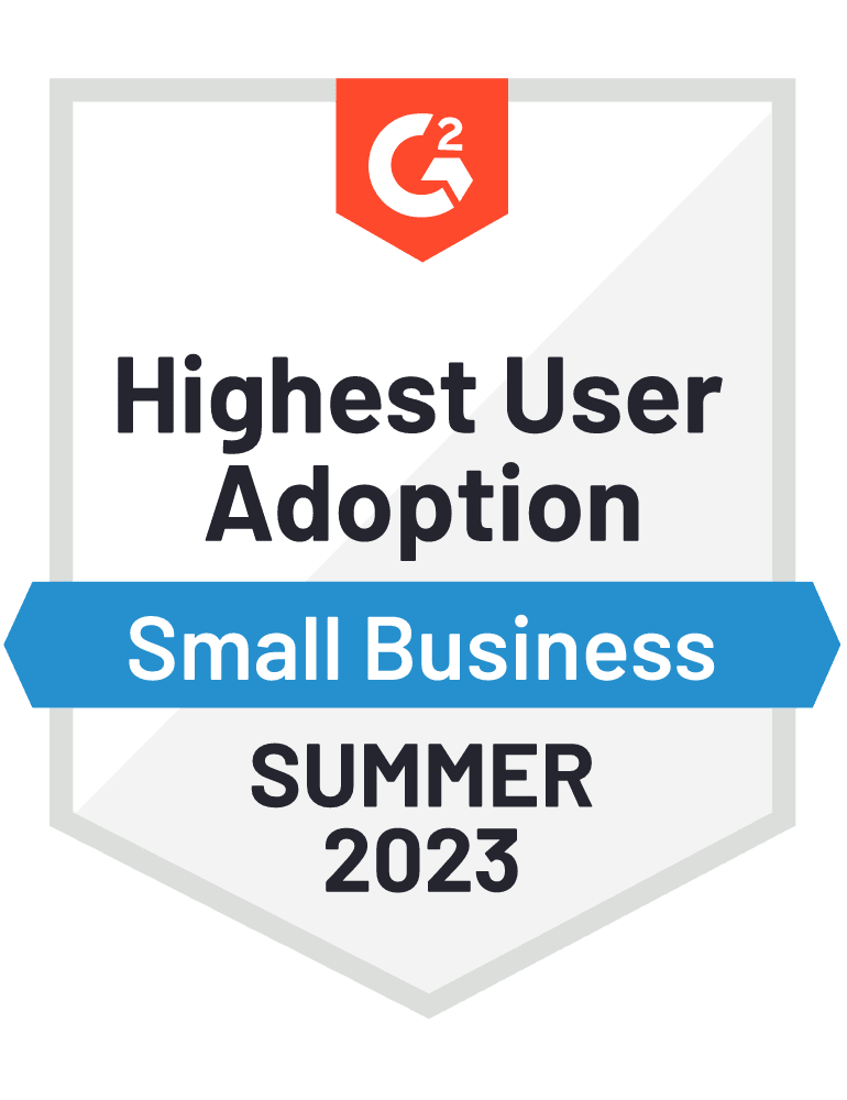 G2Crowd - Highest User Adoption - Small Business - Summer 2023