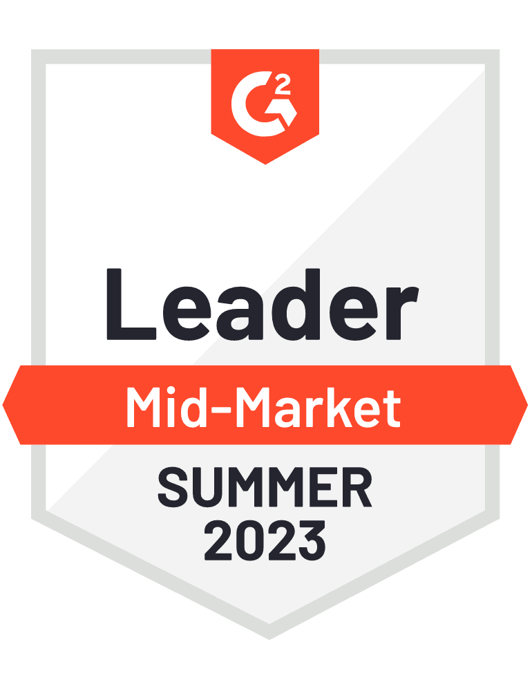 G2Crowd - Leader - Mid-Market - Summer 2023