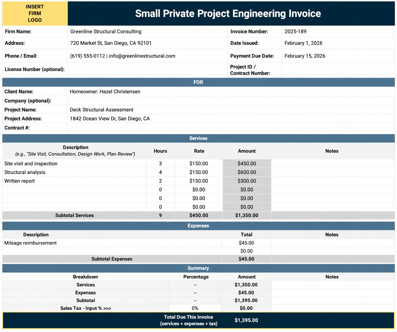 Invoice Example Cad Engineering Invoices: Formats, Examples & Templates