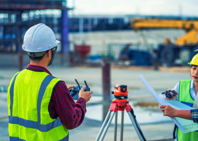 Engineers on site with equipment